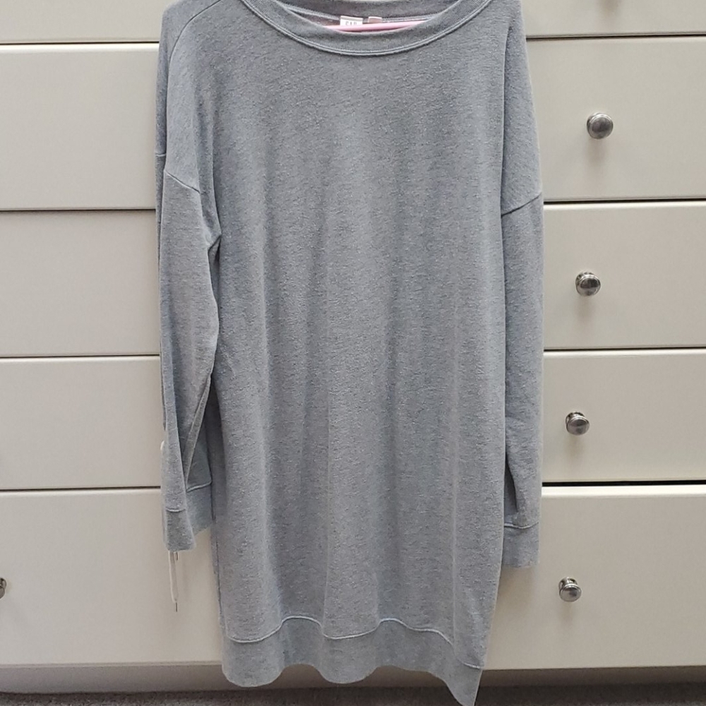 Gap sweatshirt dress with lace up cuffs